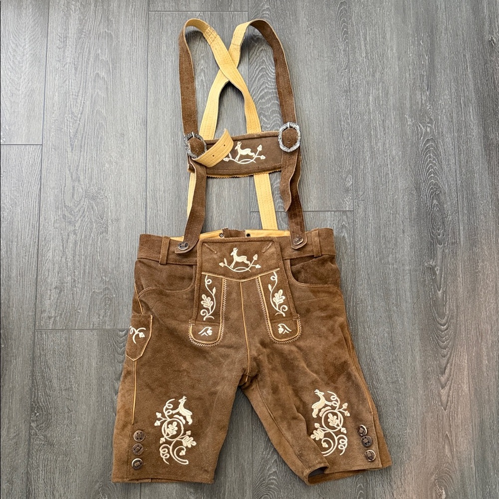 Authentic German Leather Lederhosen - Genuine Suede - Traditional Trachten